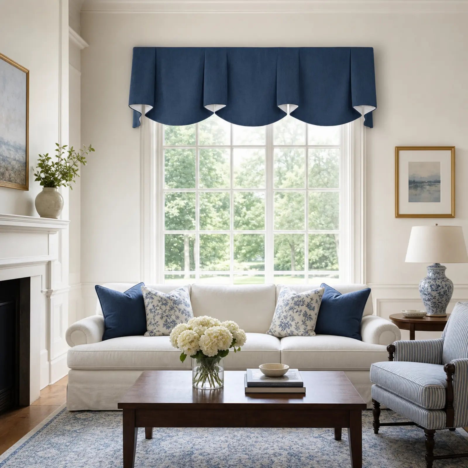 TWOPAGES Liz Linen Board Mounted Sheffield Valance
