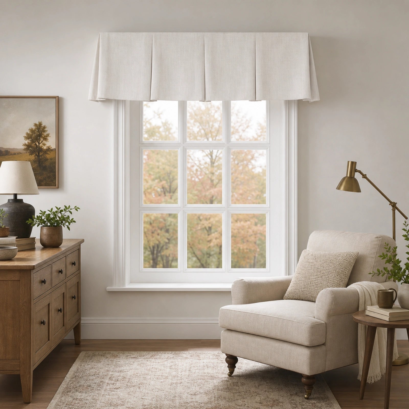 TWOPAGES Liz Linen Board Mounted Box Pleat Valance