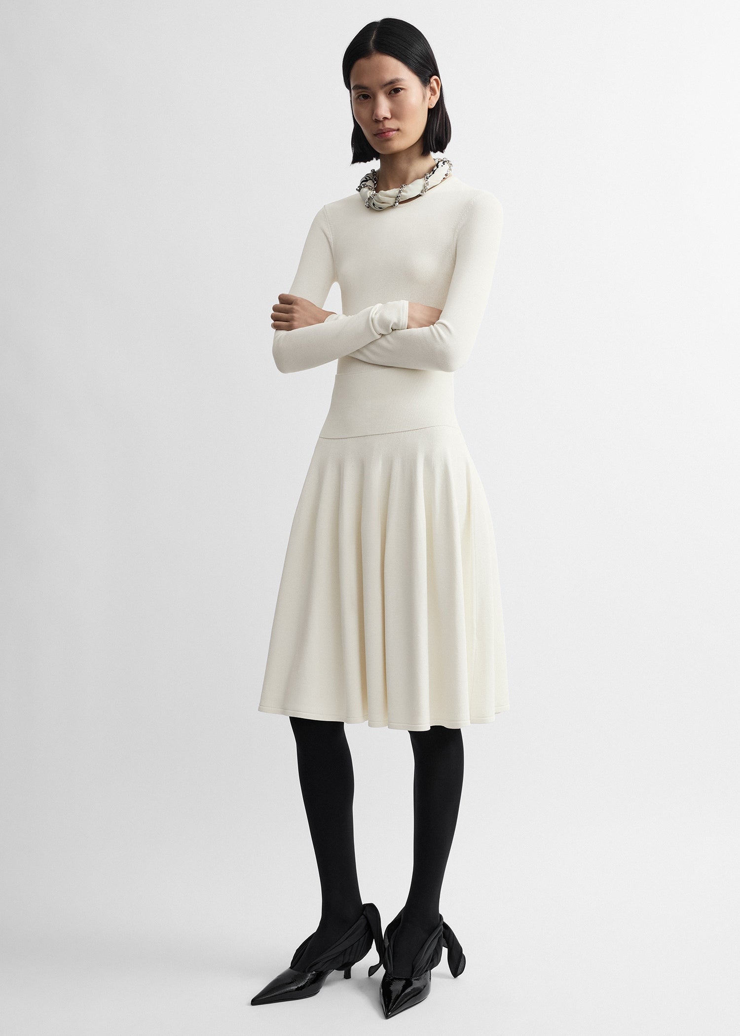 Toteme Studio Ribbed waist skirt off-white