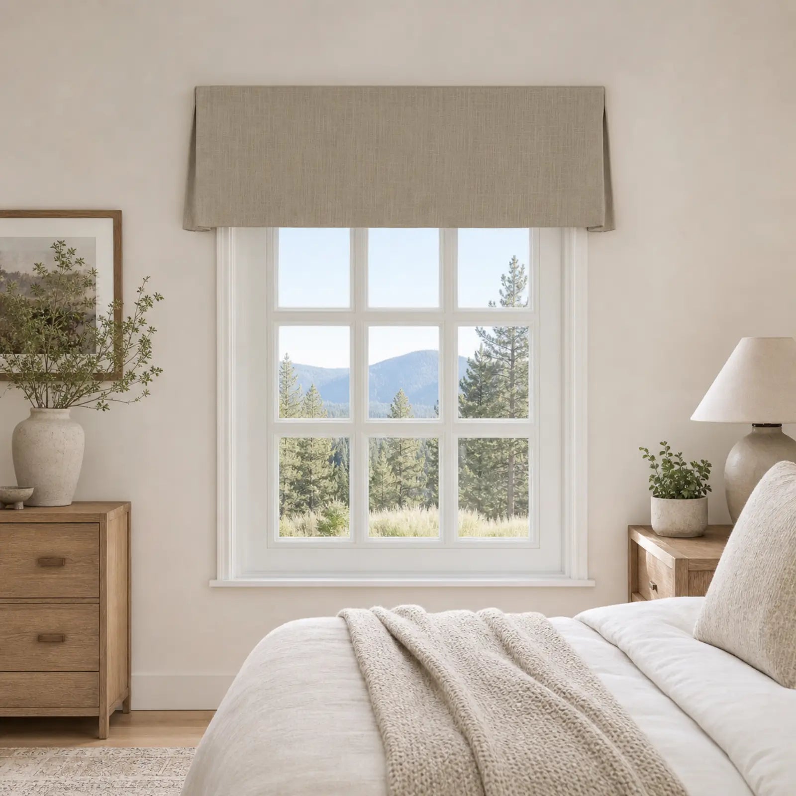 TWOPAGES Liz Linen Board Mounted Tailored Valance