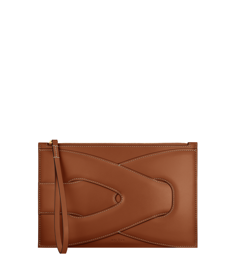 Polene Paris Pochette Nodde - Cognac