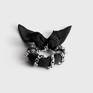 Toteme Studio Silk scarf bracelet faded black/black/silver