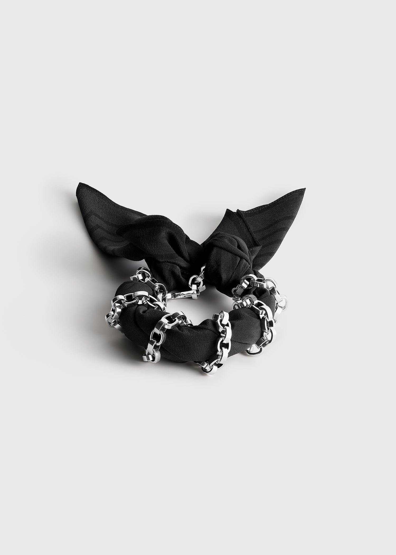 Toteme Studio Silk scarf bracelet faded black/black/silver