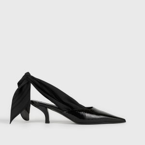 Toteme Studio Scarf naplack slingbacks black