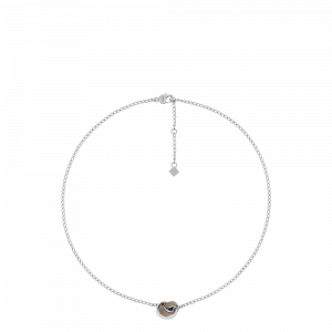 Polene Paris Collier Ormé - Argentée Cuir Taupe