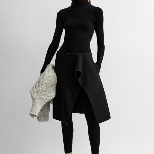 Toteme Studio Slit scuba skirt black