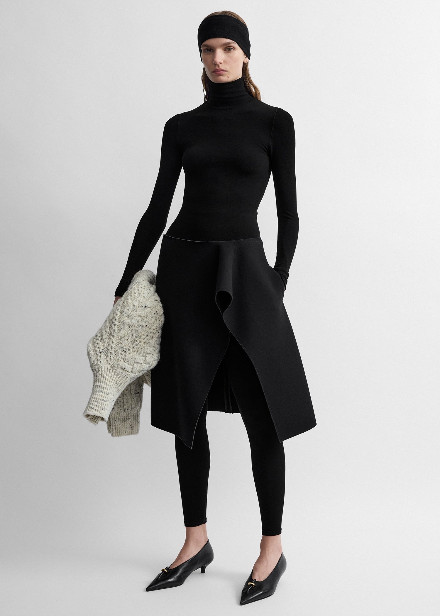 Toteme Studio Slit scuba skirt black