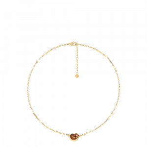 Polene Paris Collier Ormé - Dorée Cuir Camel