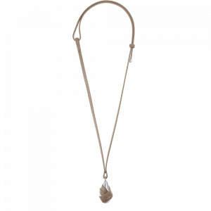 Polene Paris Pendentif Ormé - Argentée Cuir Taupe
