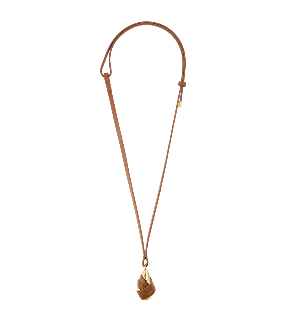 Polene Paris Pendentif Ormé - Dorée Cuir Camel