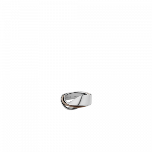 Polene Paris Bague Ormé - Argentée Cuir Taupe
