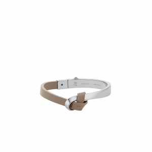 Polene Paris Jonc Ormé - Argentée Cuir Taupe