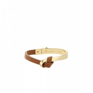 Polene Paris Jonc Ormé - Dorée Cuir Camel
