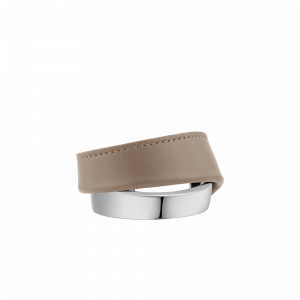 Polene Paris Manchette Ormé - Argentée Cuir Taupe