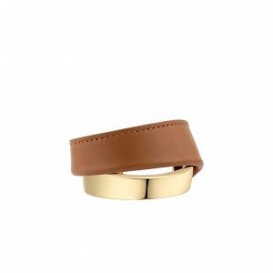 Polene Paris Manchette Ormé - Dorée Cuir Camel