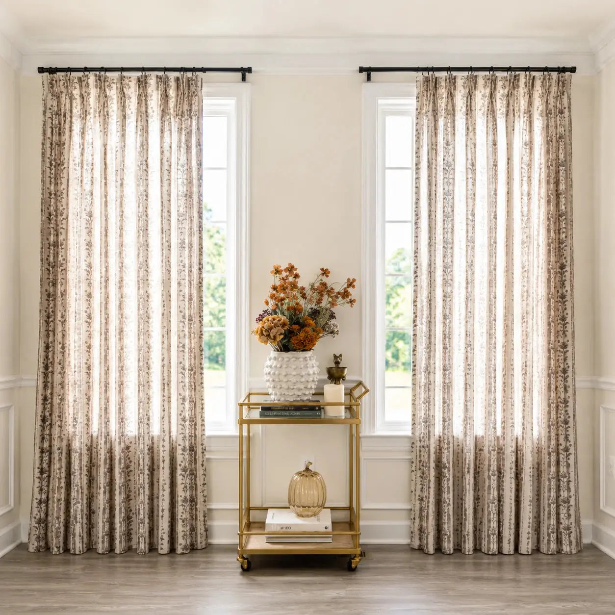 Brexton Cole x TWOPAGES Print Cotton Blend Drapery Pleated