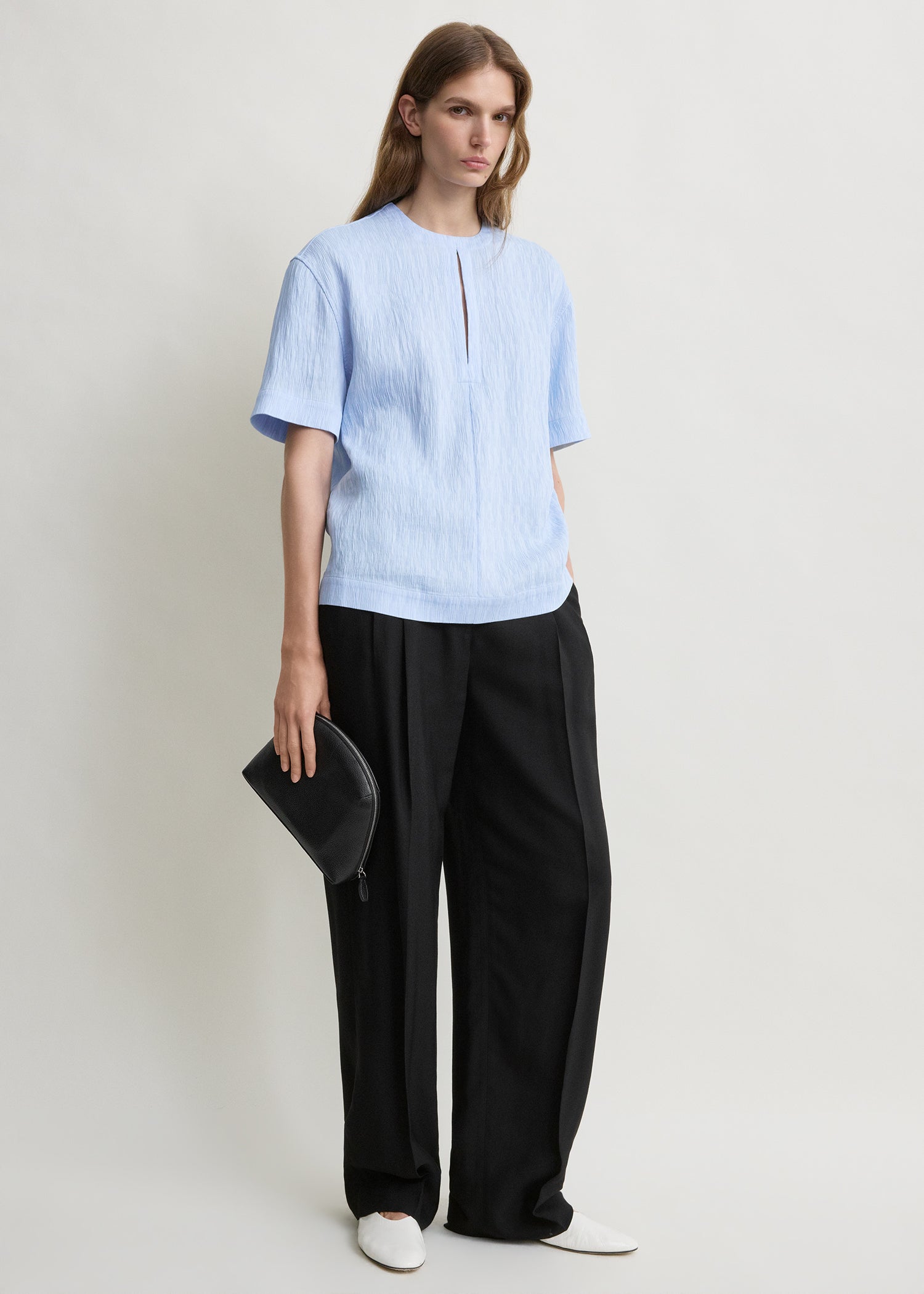 Toteme Studio Soft tunic top sky petite
