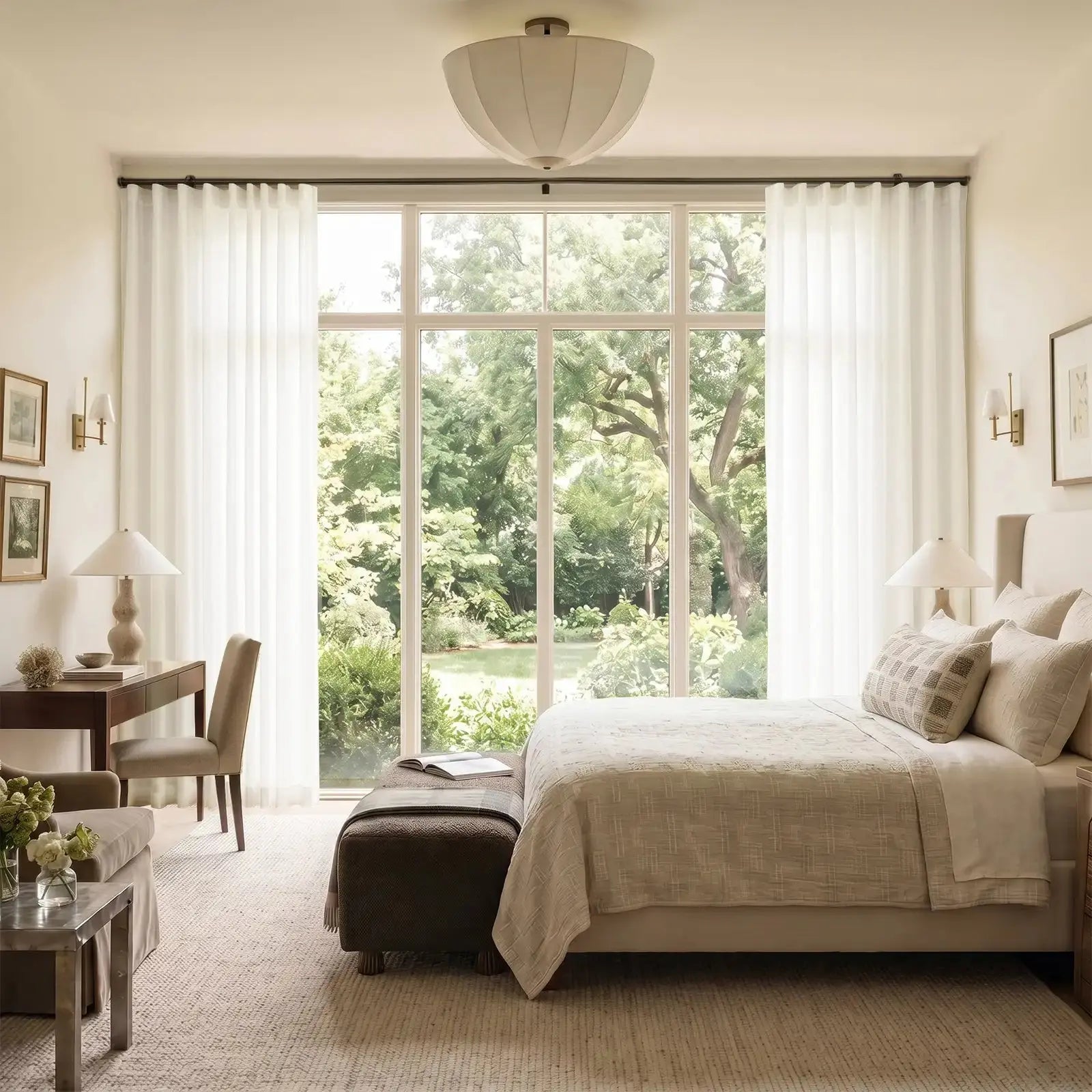 TWOPAGES Liz Linen Ripple Fold Curtain with Belt Hook - Cato Traverse Rod