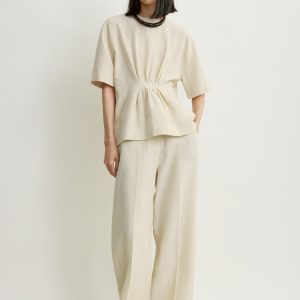 Toteme Studio Straight fluid tee talc petite