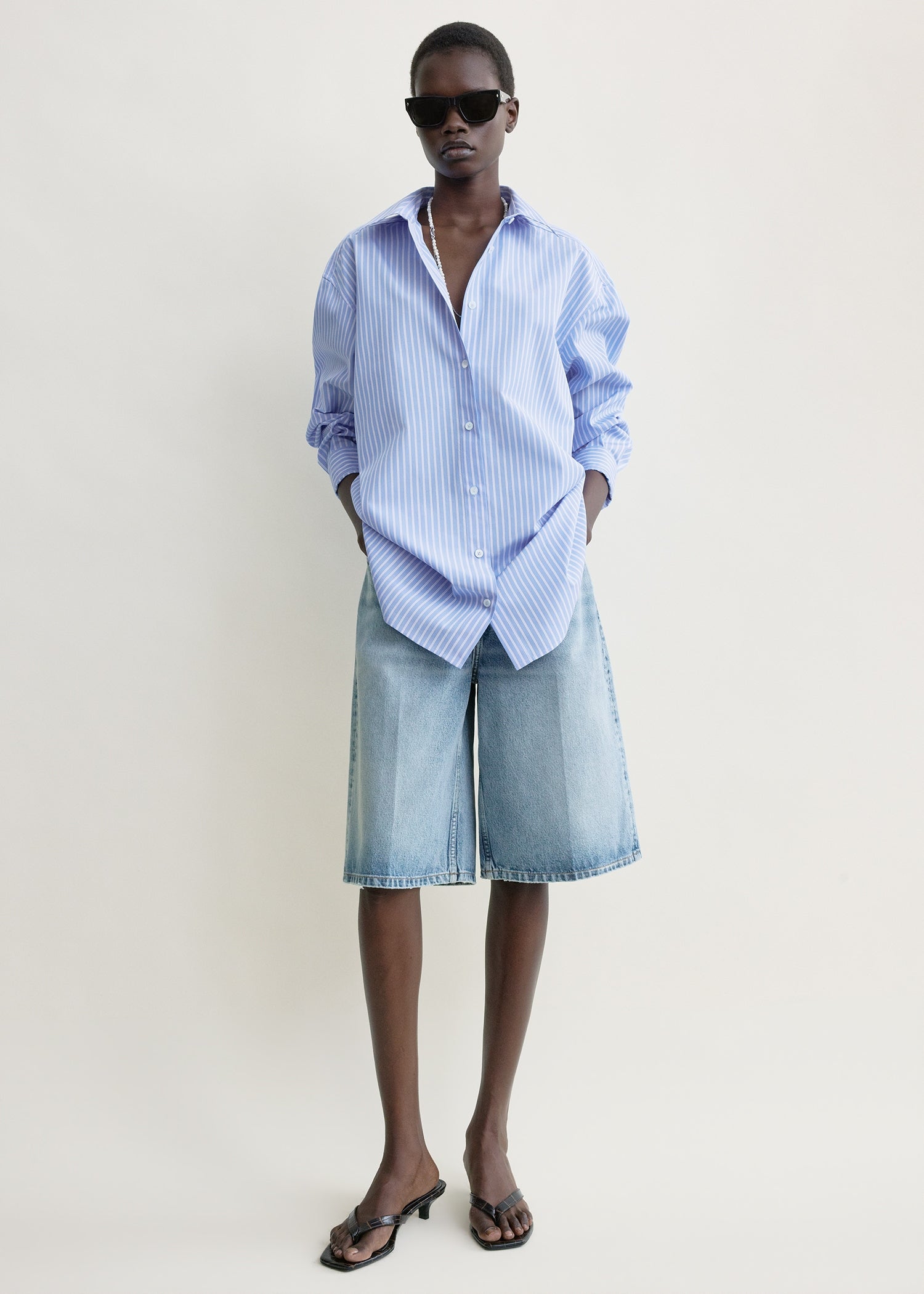 Toteme Studio Classic stripe shirt blue/white