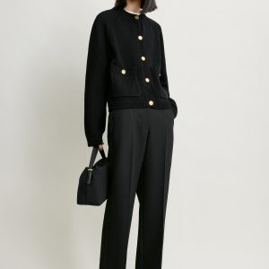 Toteme Studio Hammered button cotton cardigan black