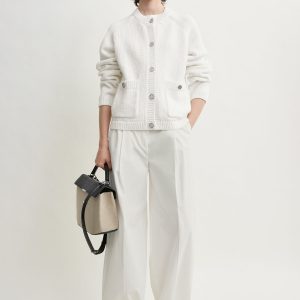 Toteme Studio Hammered button cotton cardigan white