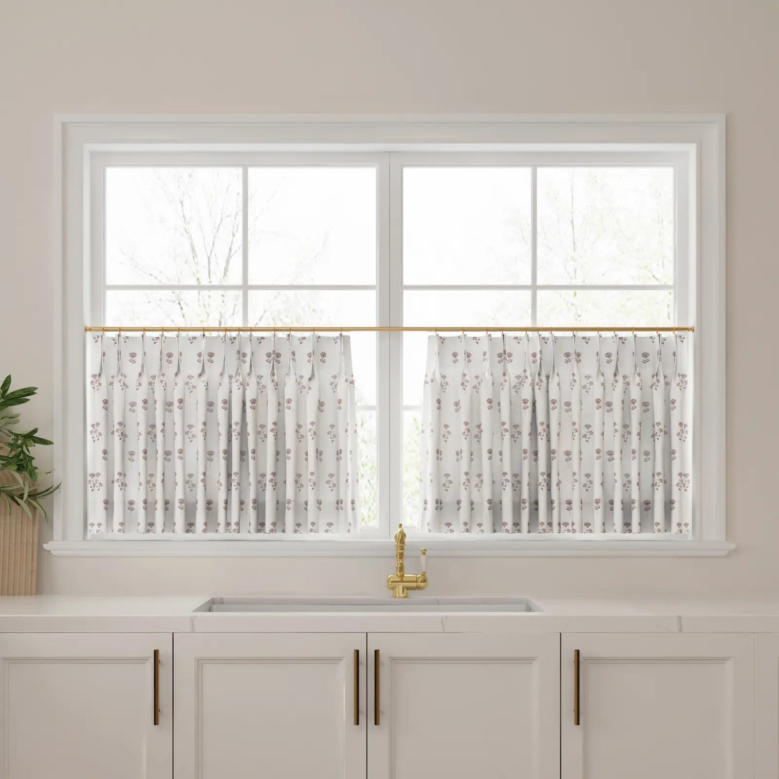TWOPAGES Jyll Mackie Pattern Cotton Blend Cafe Curtains