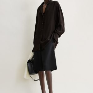 Toteme Studio Silk crepe shirt brown