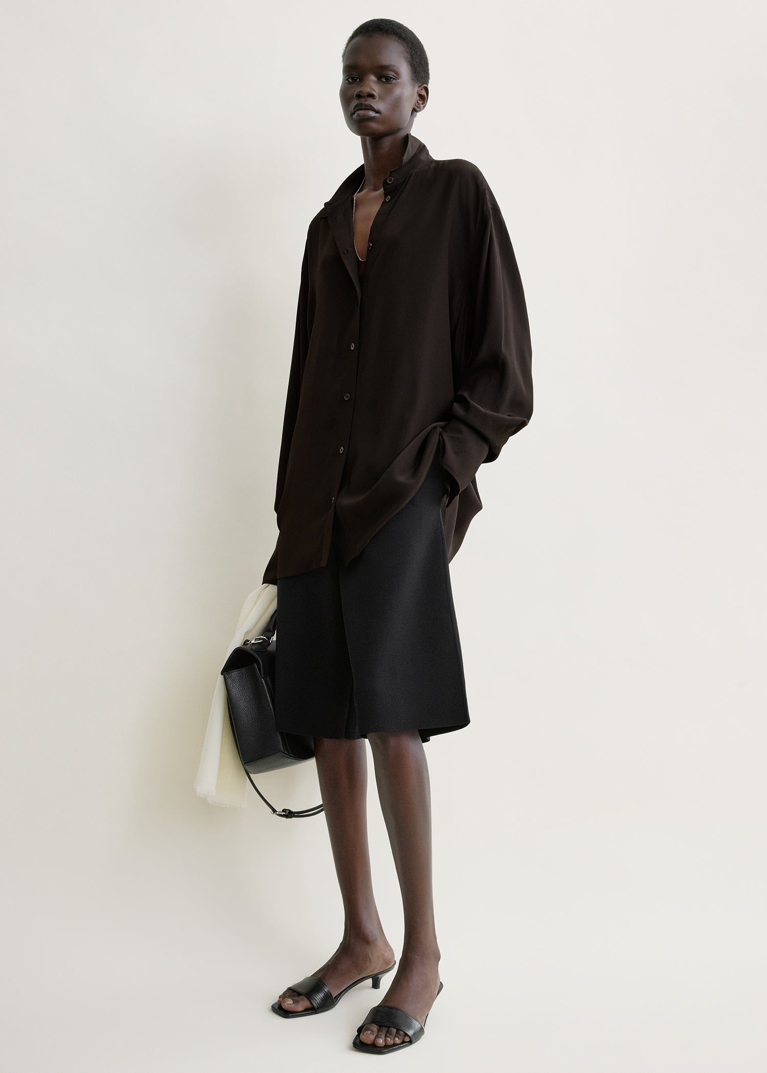 Toteme Studio Silk crepe shirt brown