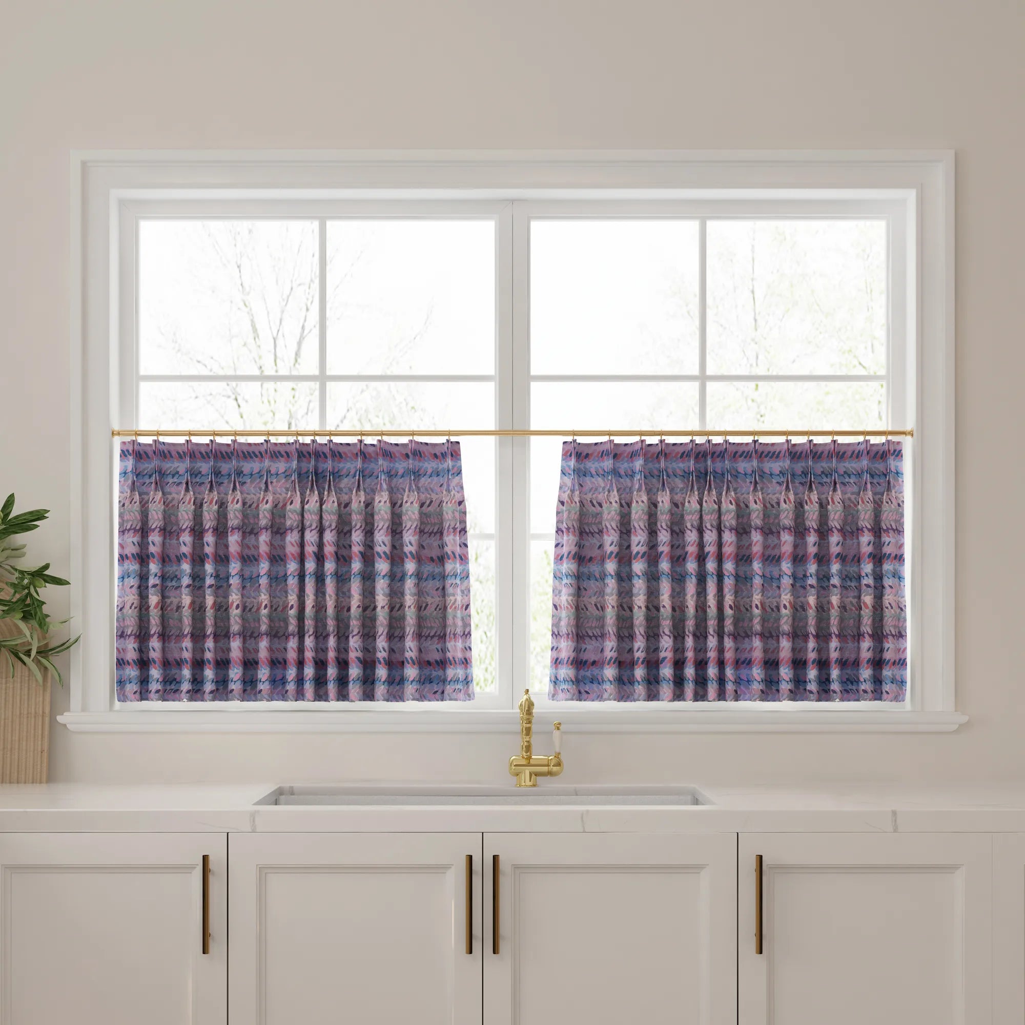 TWOPAGES Amy Switzer Printed Velvet Cafe Curtain