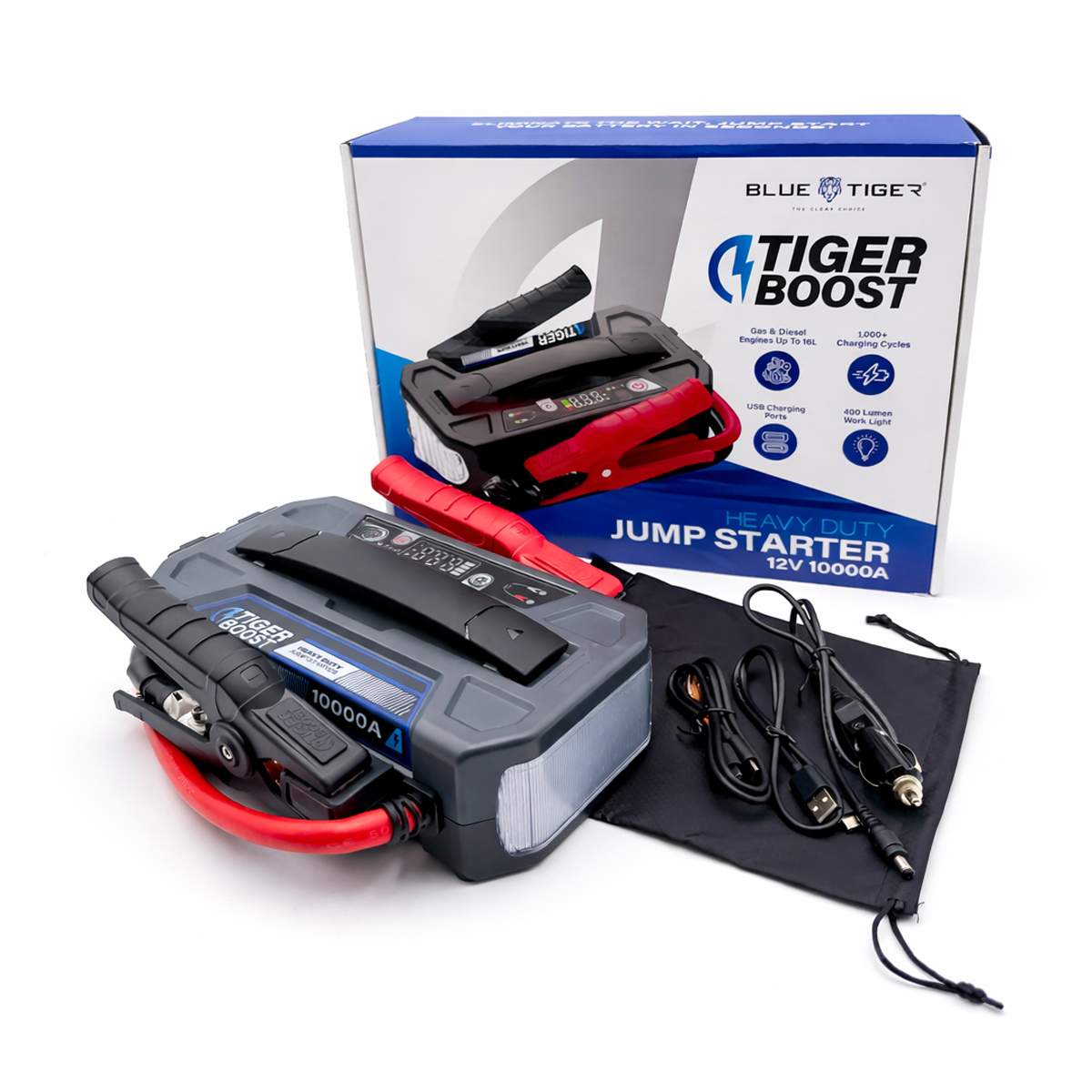 Dashcam TigerBoost 12V 10000A Heavy Duty Portable Jump Starter