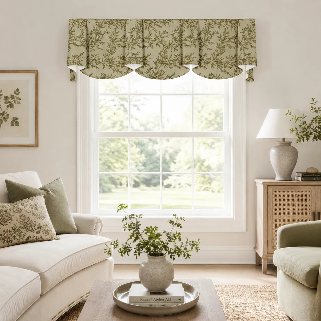 TWOPAGES Patterned Board Mounted Sheffield Valance