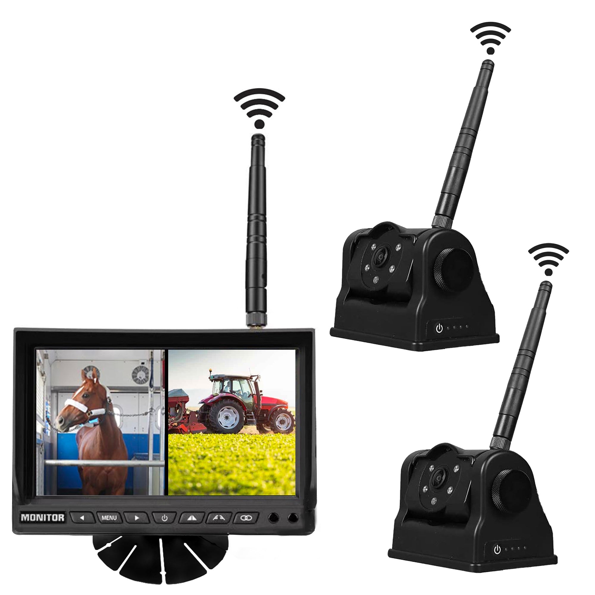 Dashcam FalconEye Wireless Backup Camera System with 7" LCD Monitor & Built-In Battery