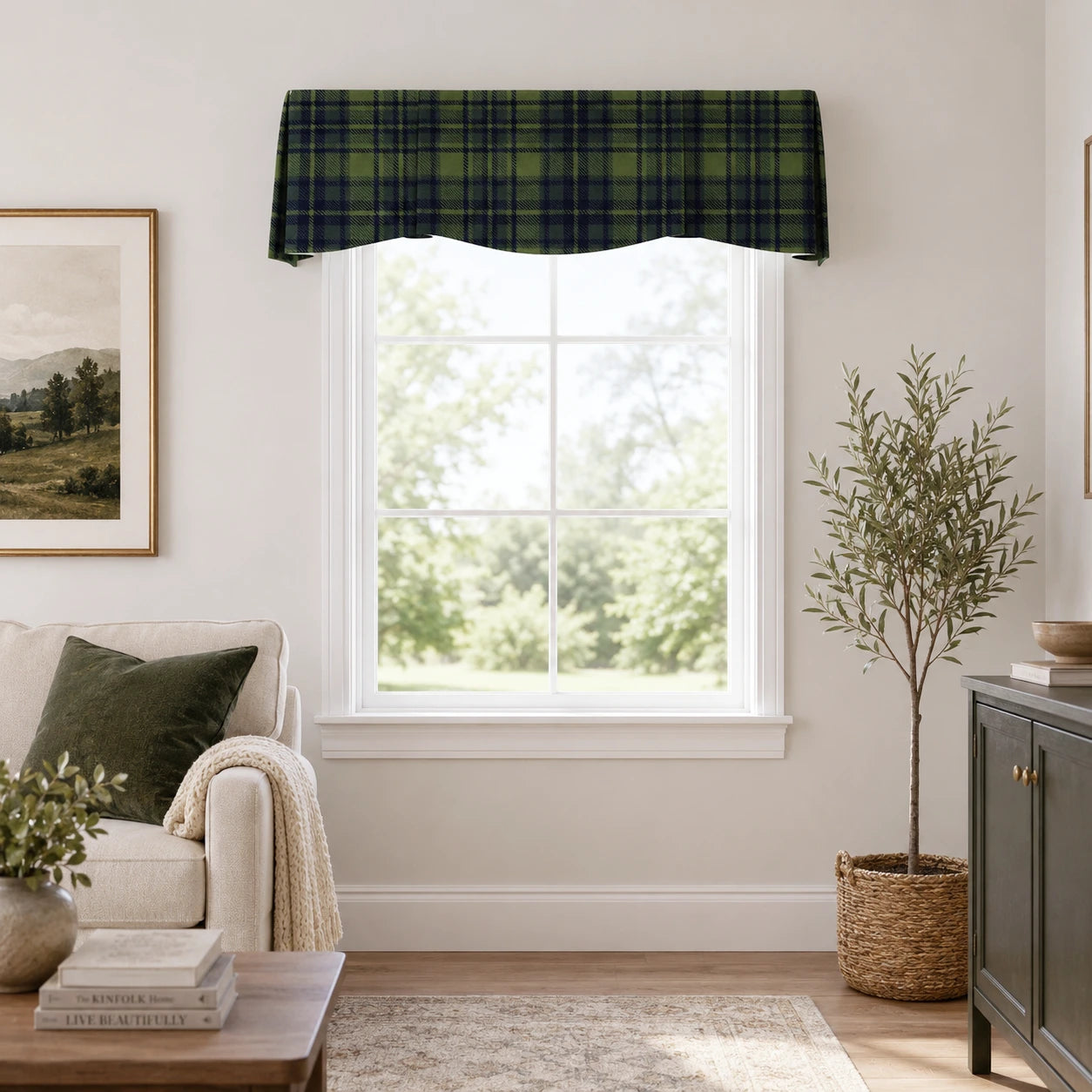 TWOPAGES Patterned Board Mounted Shaped Valance