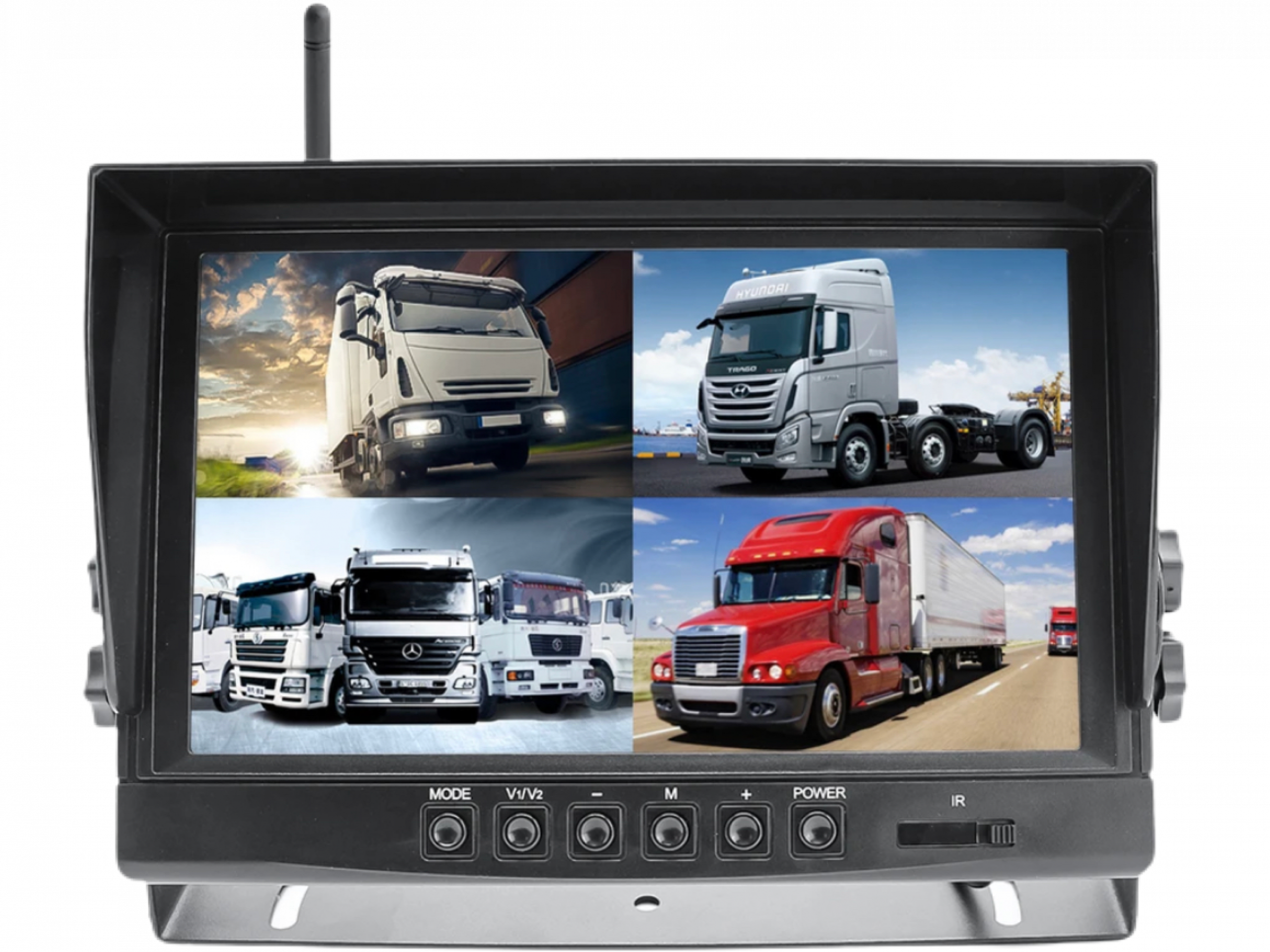 Dashcam 2nd GEN 9" Quad Screen Digital Wireless LCD with DVR (no cameras)