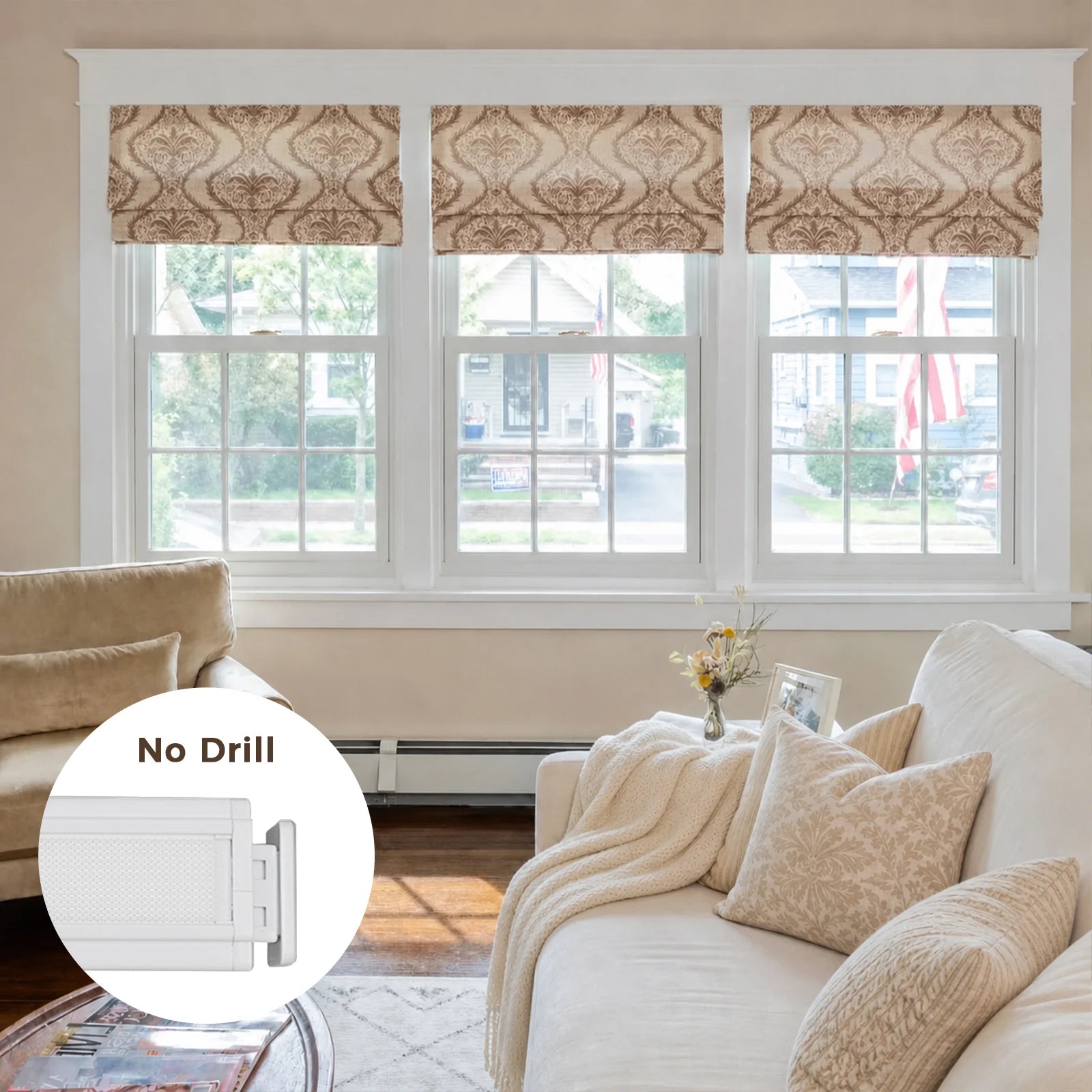 TWOPAGES Sabrina Ramkhelawan Flat Fold No-Drill Roman Shade Cordless