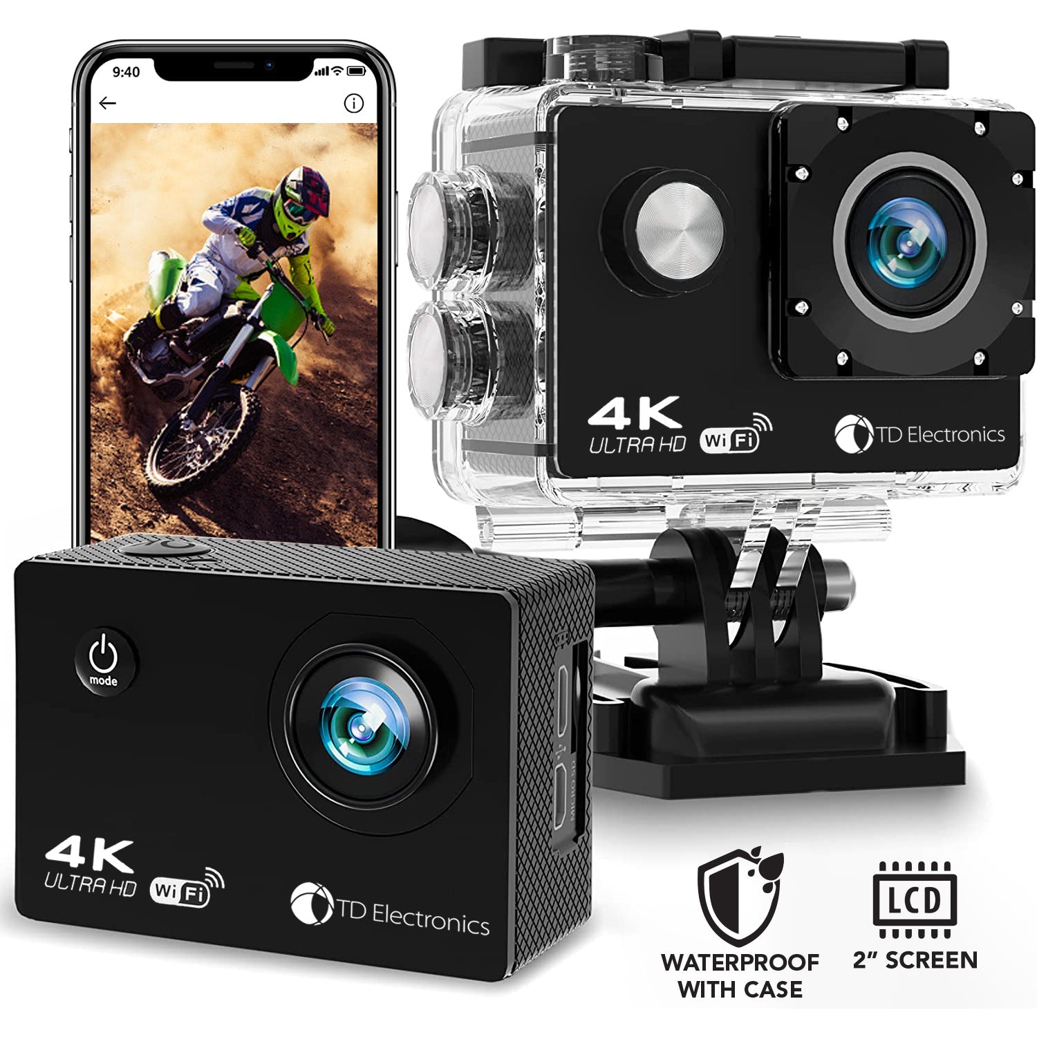 Dashcam Platinum 4K Sports Cam - Action Cam with 10+ Mounts Included, Long Battery Life