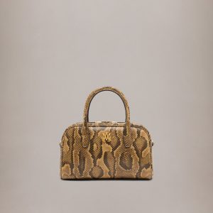 Amiri WOMEN - WOMEN'S PYTHON EMBOSSED MA BOWLING BAG - Brown