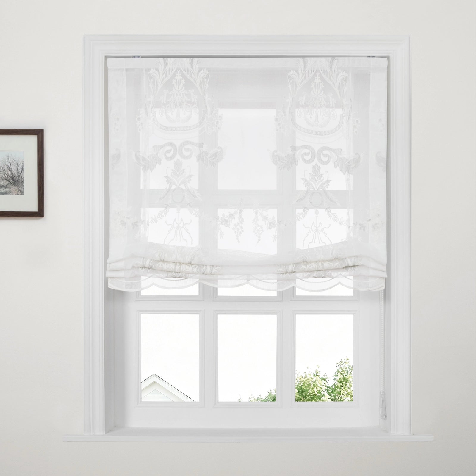 TWOPAGES Sophie Sheer Relaxed Roman Shade Cord Lift