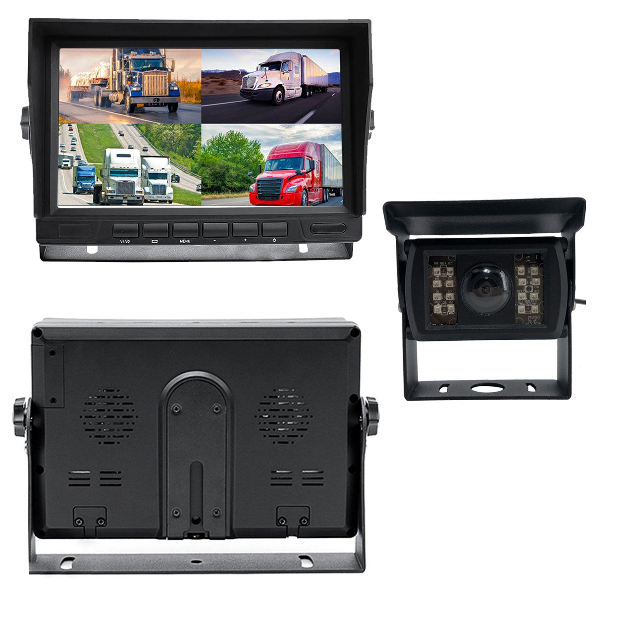 Dashcam Rogue Multi-cam 1 to 4 1080P Cam DVR System with 7" LCD! Record & View up to 4 Views