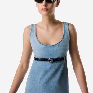 Coperni Belted Denim Mini Dress