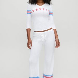 Frankies Bikinis Class Act Relaxed Pointelle Pants - Book Club