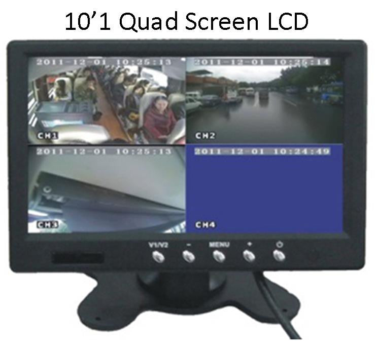 Dashcam 9"Quad Screen LCD for MNVR System