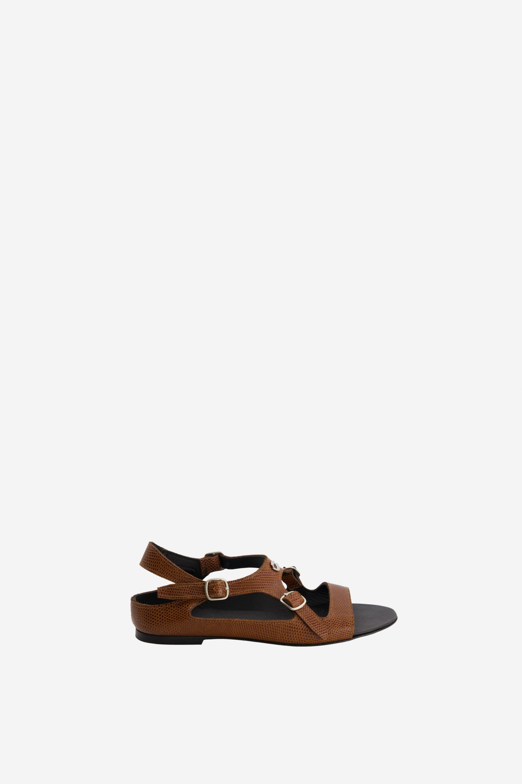 Coperni Lizard Print Buckle On Sandals