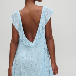 Frankies Bikinis x Devon Lee Carlson Daydream Sequin Mini Dress - Blue Bloom