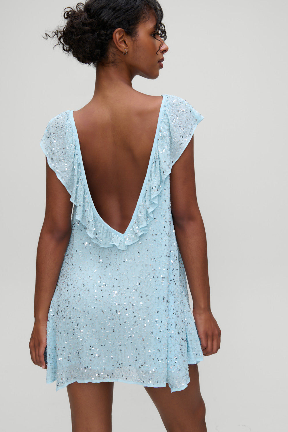 Frankies Bikinis x Devon Lee Carlson Daydream Sequin Mini Dress - Blue Bloom