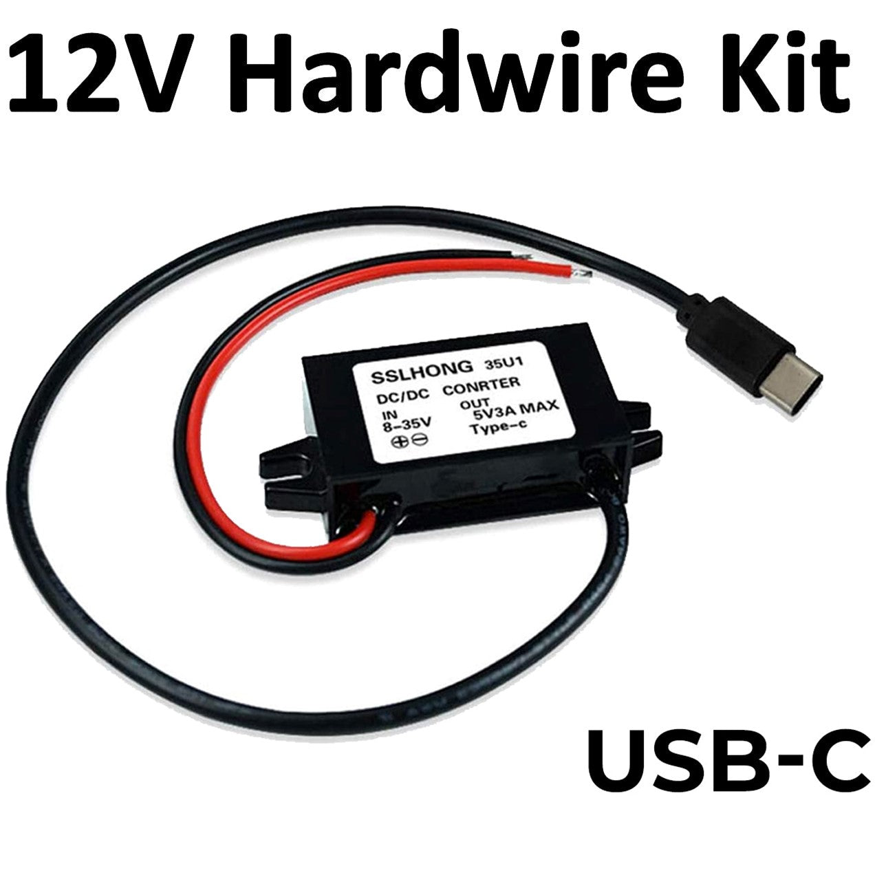 Dashcam USB-C 12V Hard Wire Power Cable for Pinnacle Dash Cam