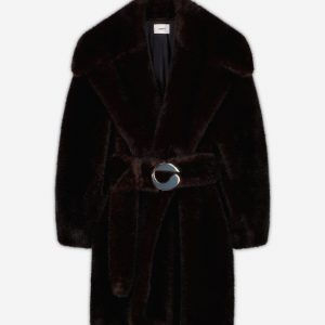 Coperni Faux Fur Belted Coat