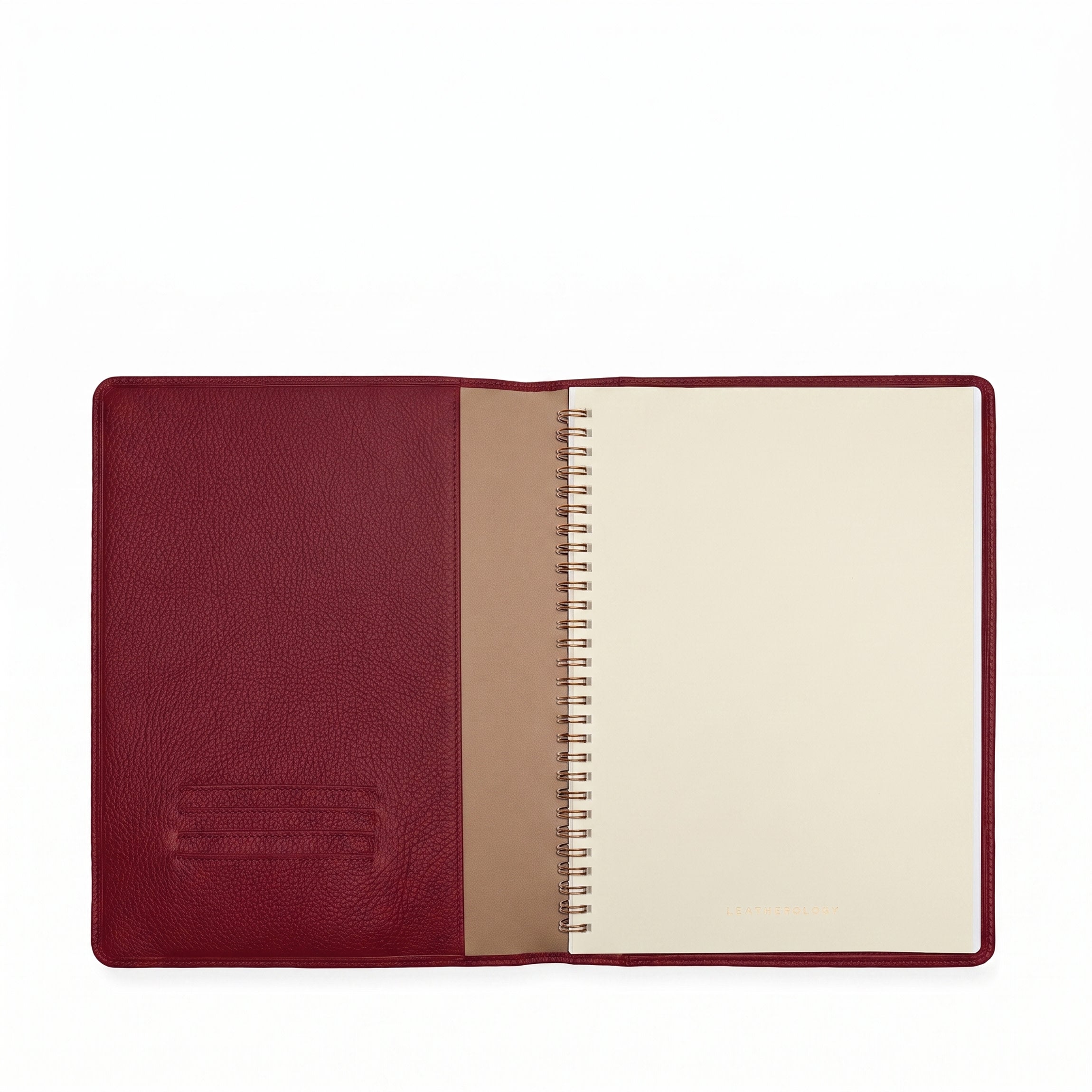 Leatherology B5 Composition Standard Spiral Journal Garnet Red