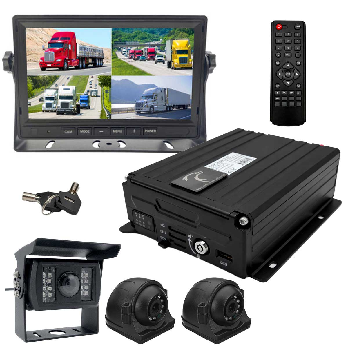 Dashcam Black Box Fleet Dash Cam, 3-8 Cam MDVR System, 1080N, HDD Drive, GPS